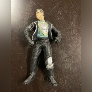 Vintage 1992 Black Action Figure with Leather Jacket